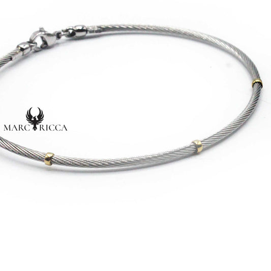 Bracelet Or 3 boules 9 Carats & Acier