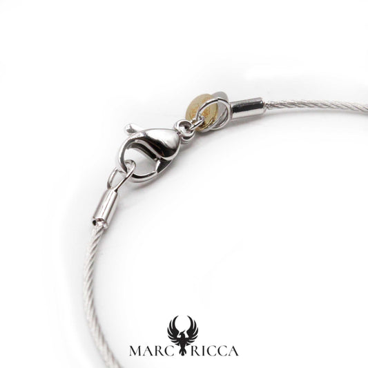 Bracelet Or 1 Maille Grain de Café & Acier