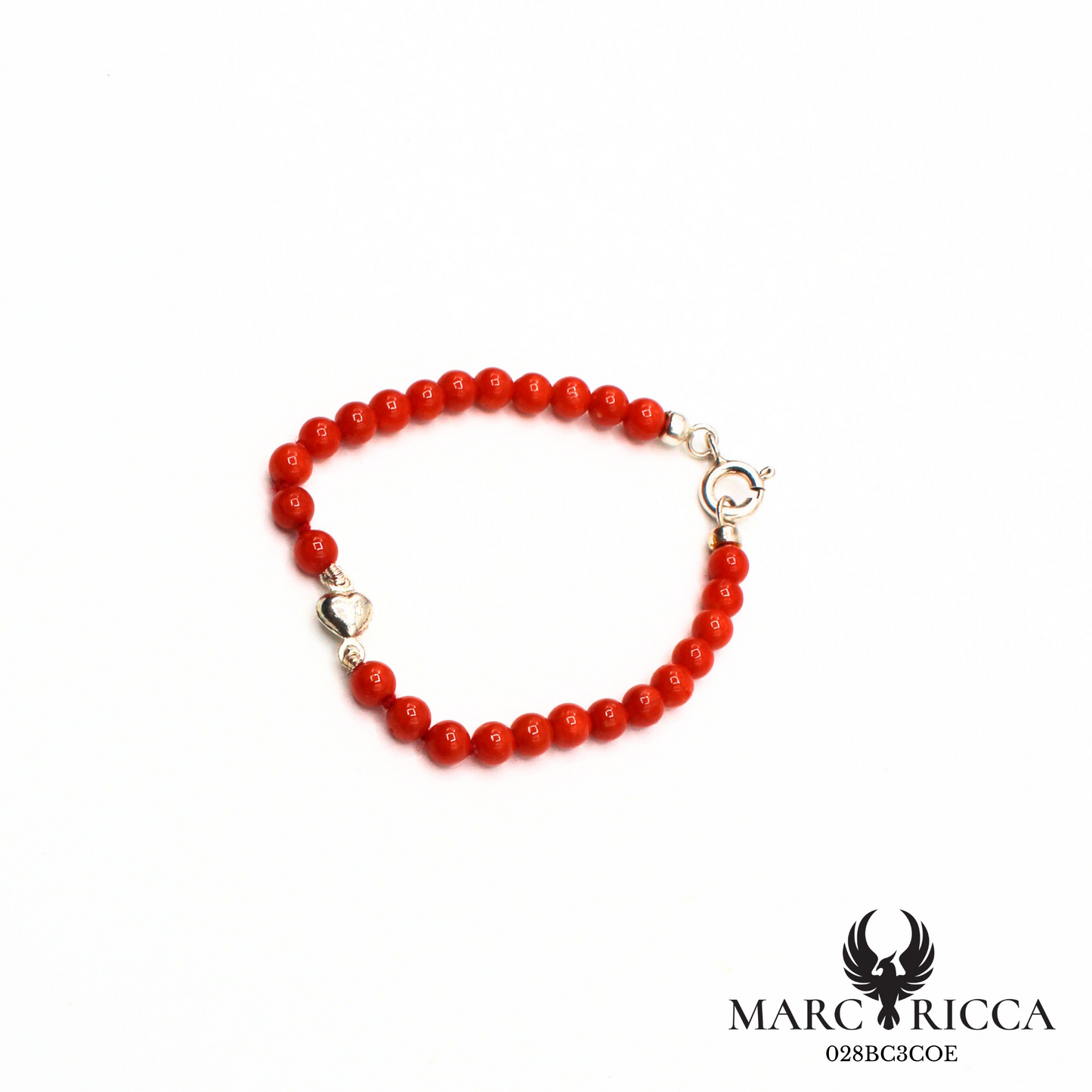 Bracelet Vermeil Corail Perle & Coeur