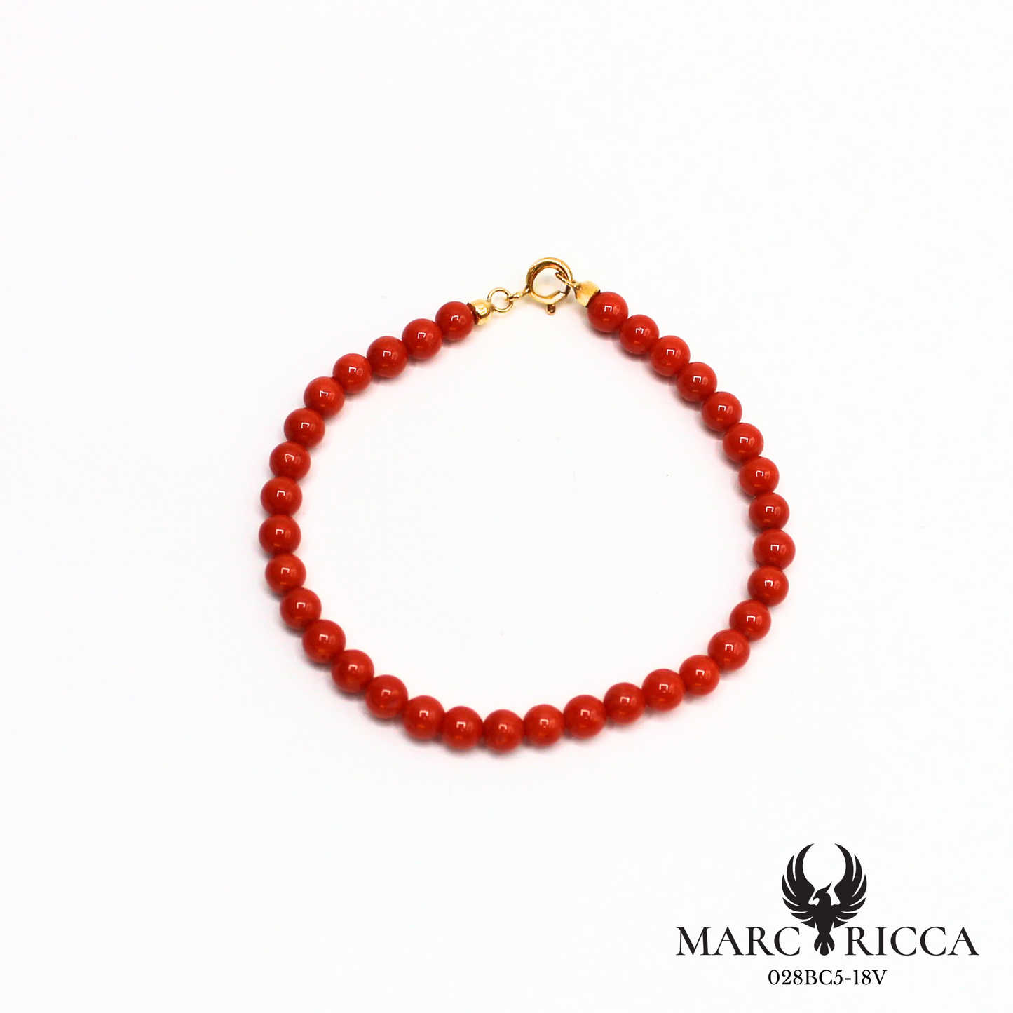 Bracelet perles de corail 5 mm