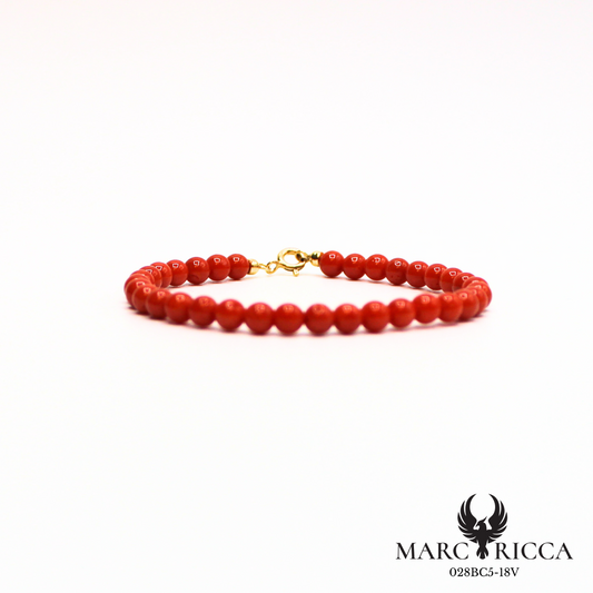 Bracelet perles de corail 5 mm