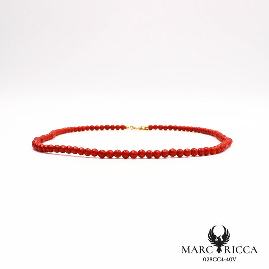 Collier perles de corail 4mm