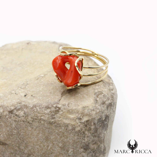 Bague Or Corail Anneau