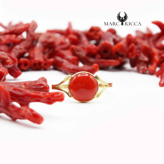 Bague Or Corail Ronde