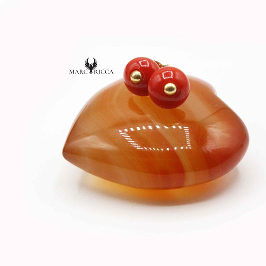 Boucles Or Boutons en Corail