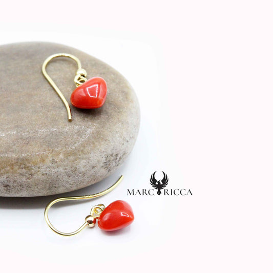 Boucles Or Corail Cœur