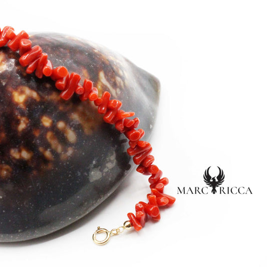 Bracelet Or Cupolino Corail Rouge