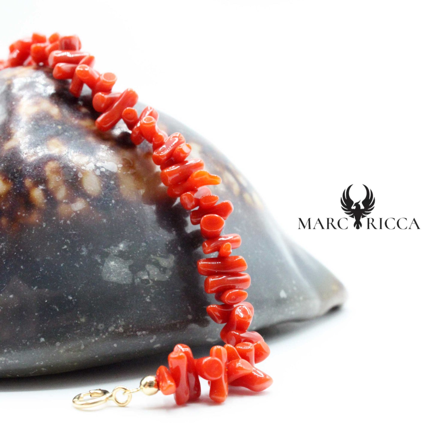 Bracelet Or Cupolino Corail Rouge