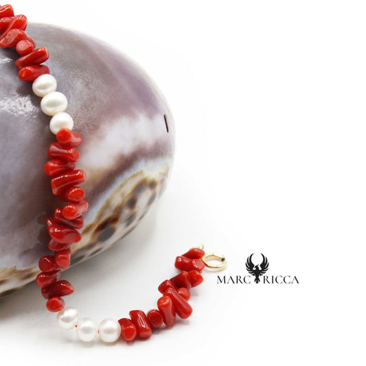 Bracelet Or Cupolino Corail & Perles
