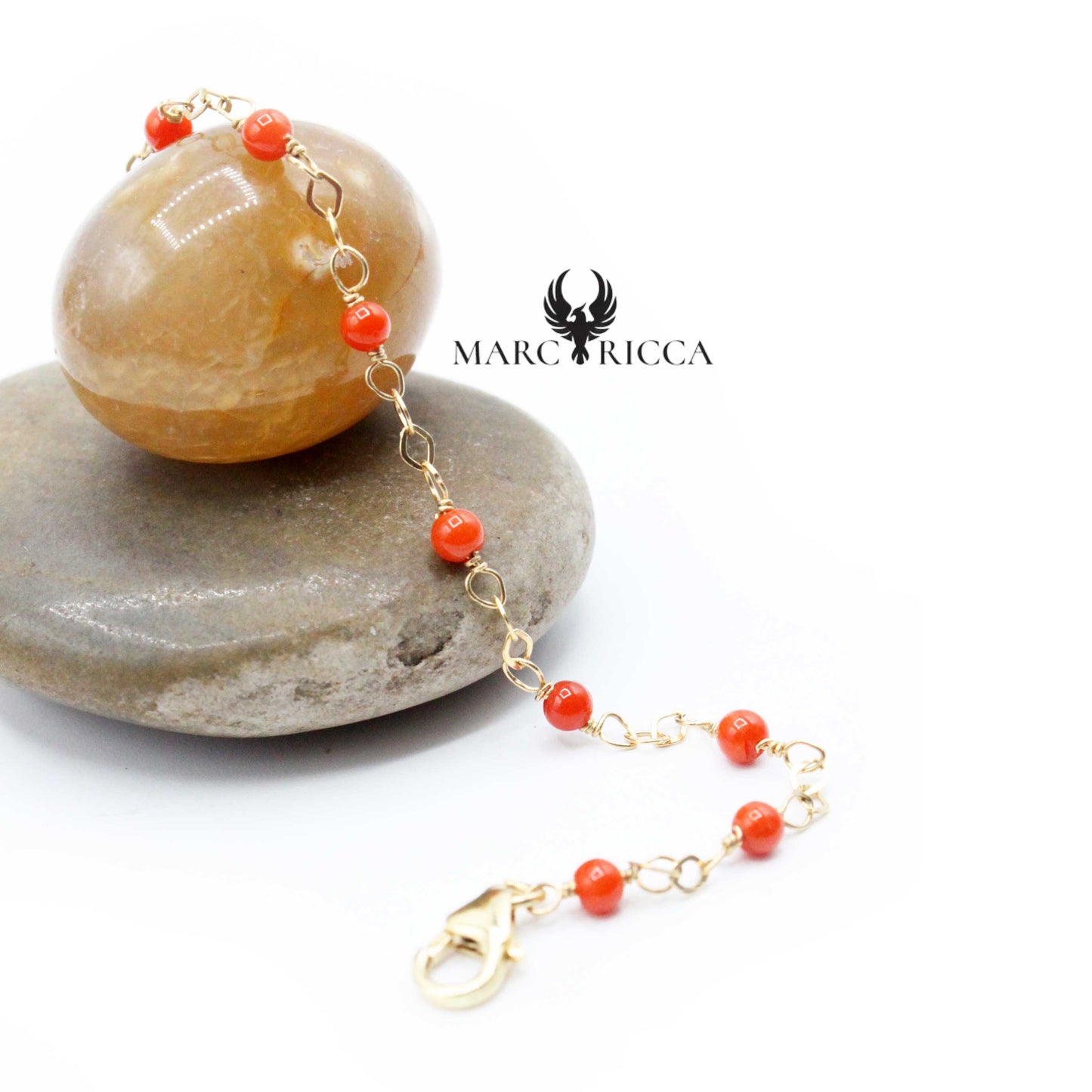 Bracelet Or Perles & Corail