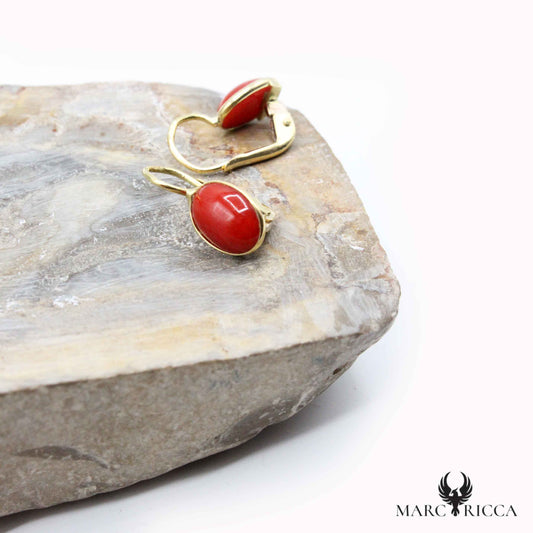 Boucles Or Corail Dormeuses Ovales