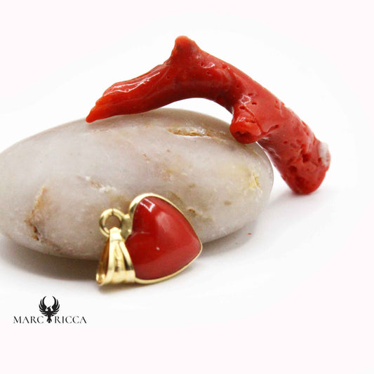 Pendentif Or Cœur Corail Contouré 18 Carats