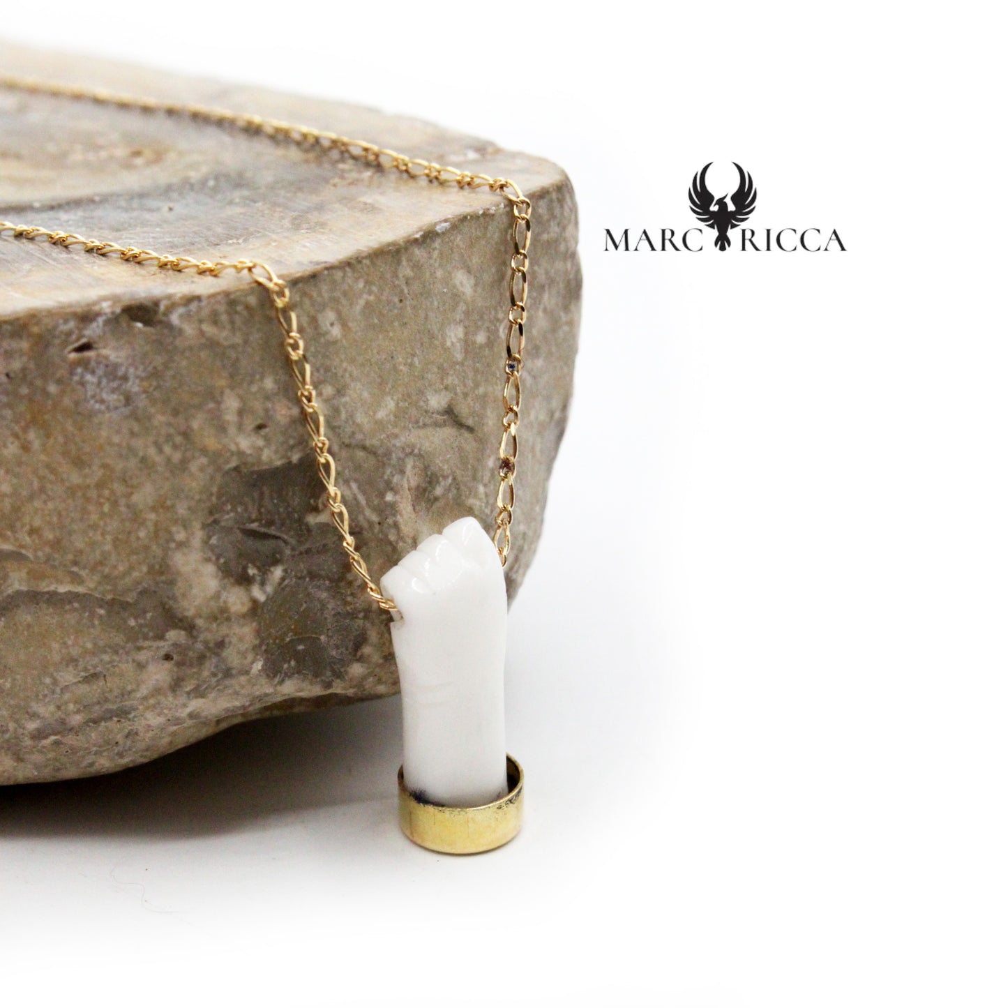 Collier Or Main Corail Blanc