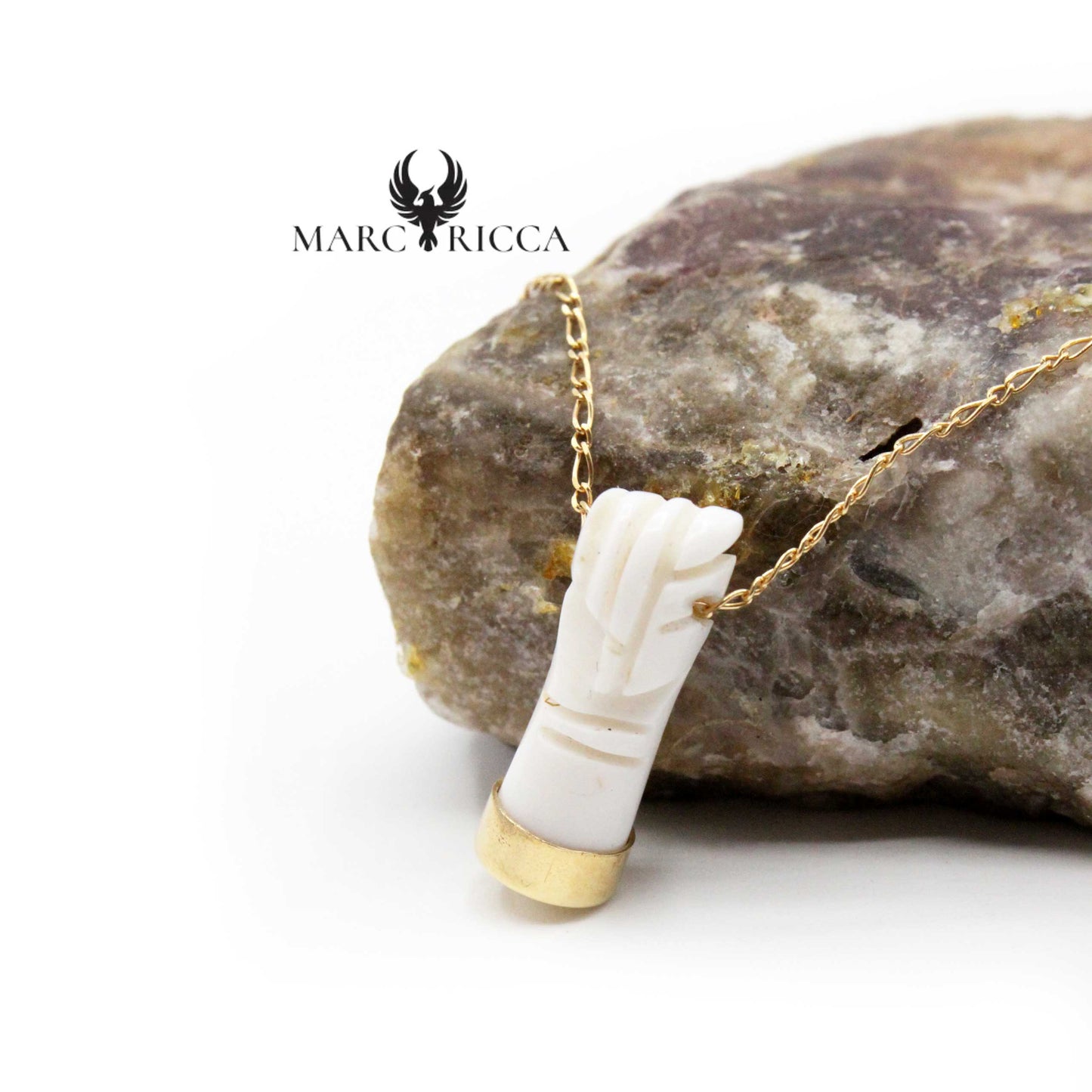 Collier Or Main Corail Blanc