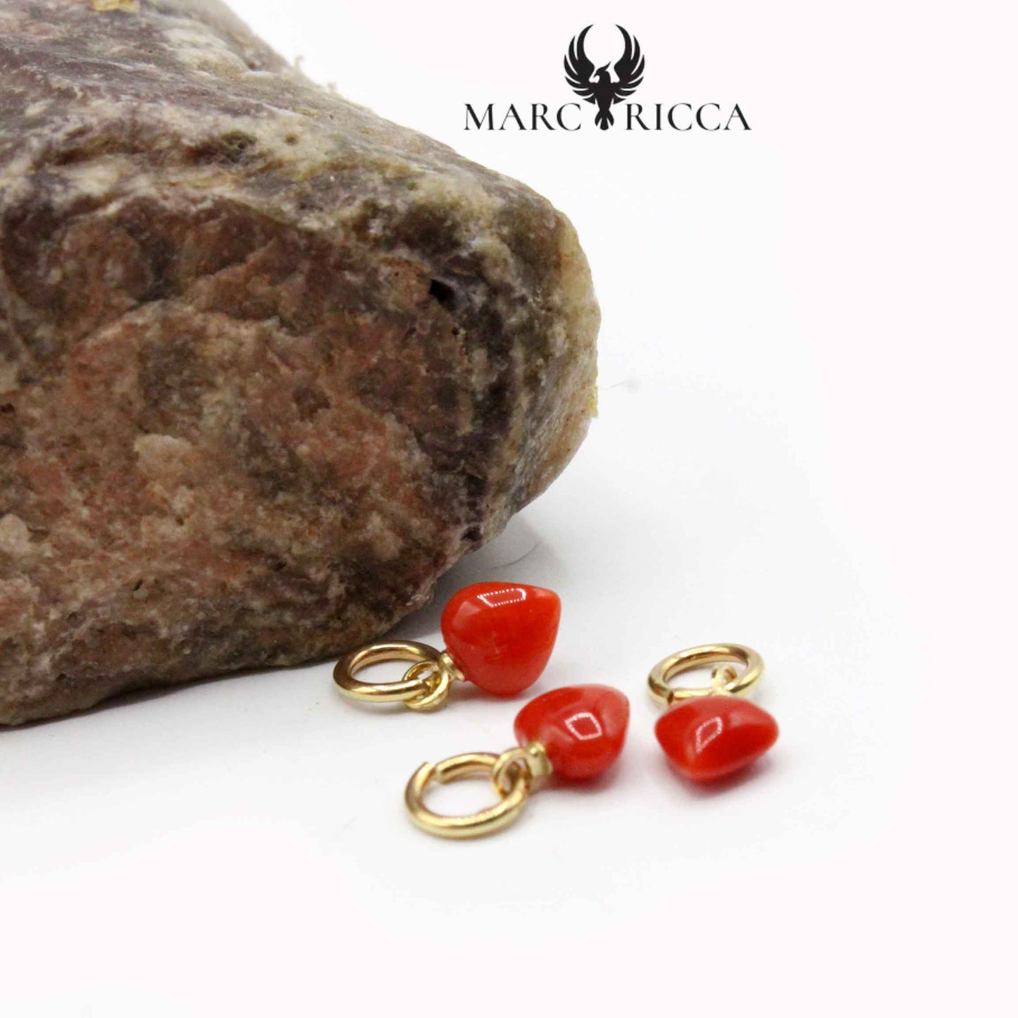 Pendentif Or Cœur Corail Tigé 18 Carats