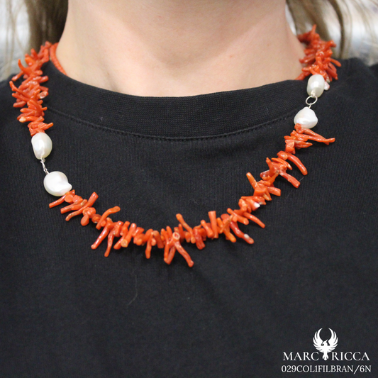 Collier corail Cupolino et perles eau douce