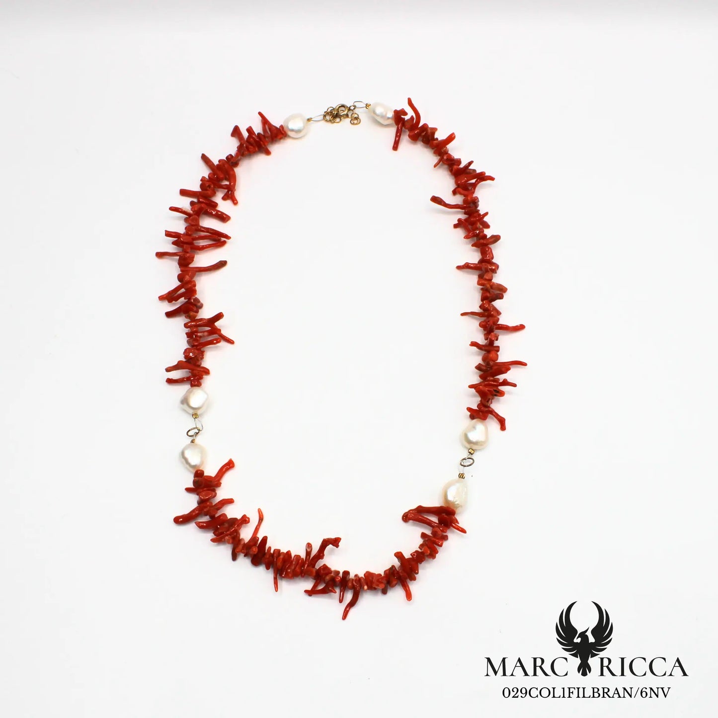 Collier corail cupolino avec perles d'eau douce