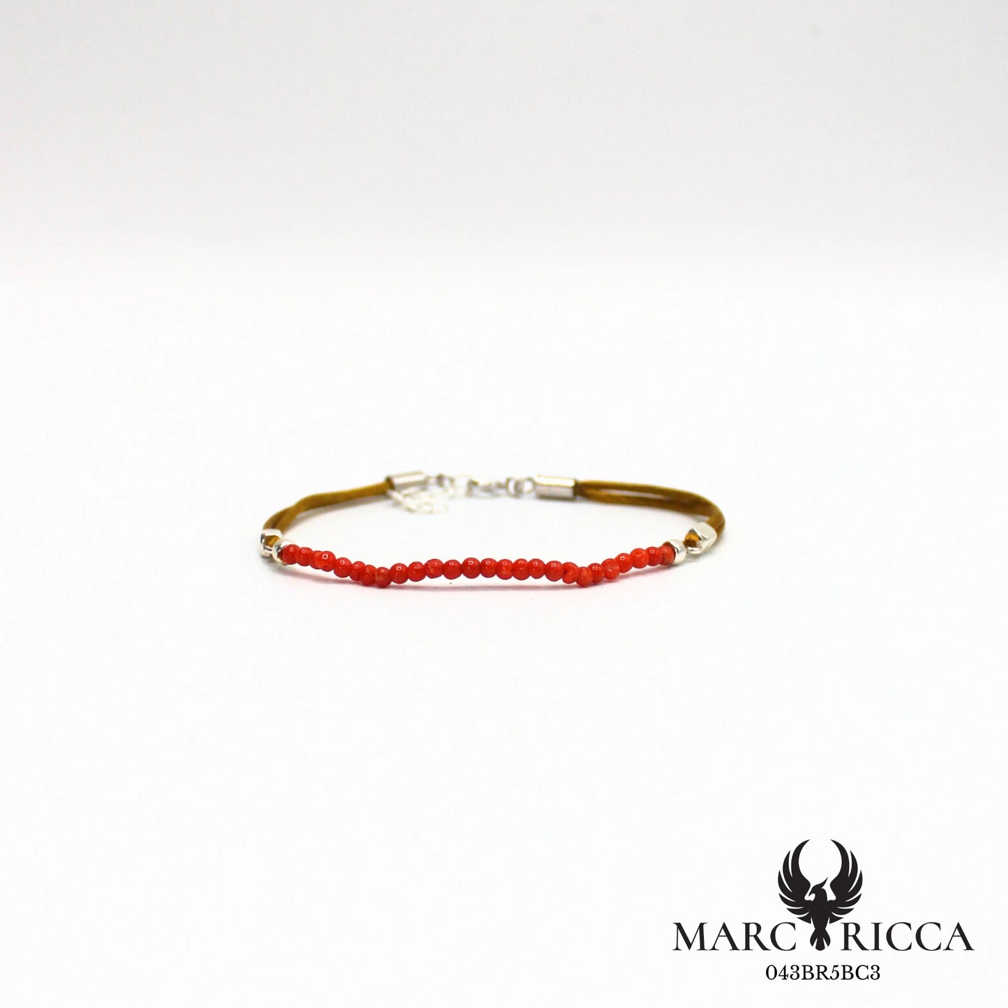 Bracelet cordon satin et perles de corail