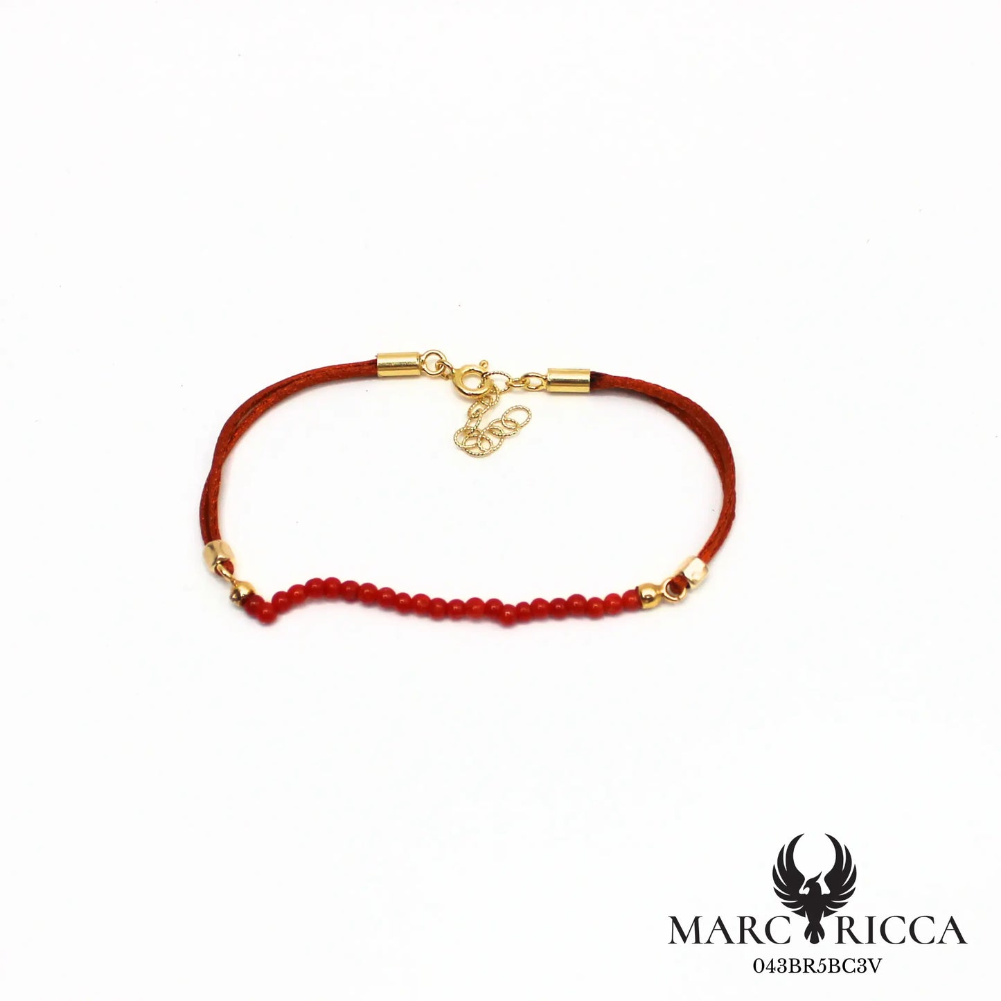 Bracelet cordon satin et perles de corail
