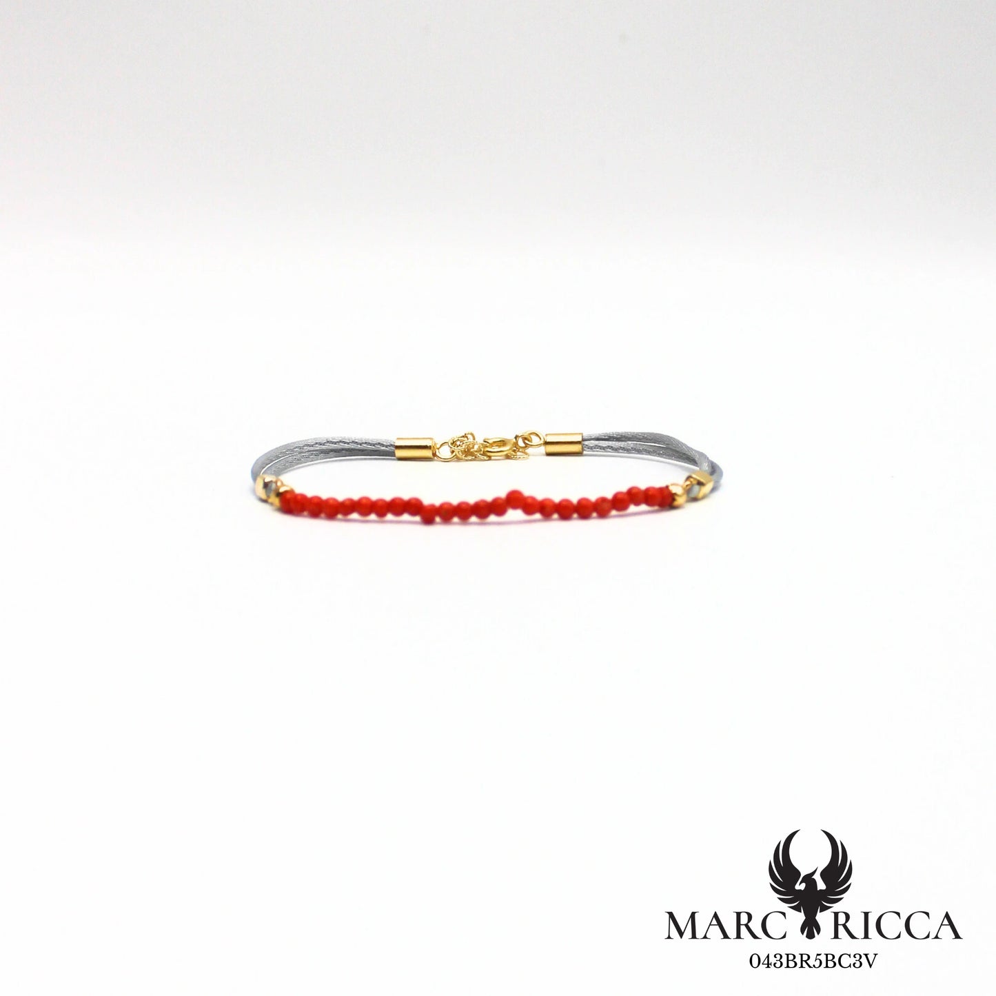 Bracelet cordon satin et perles de corail