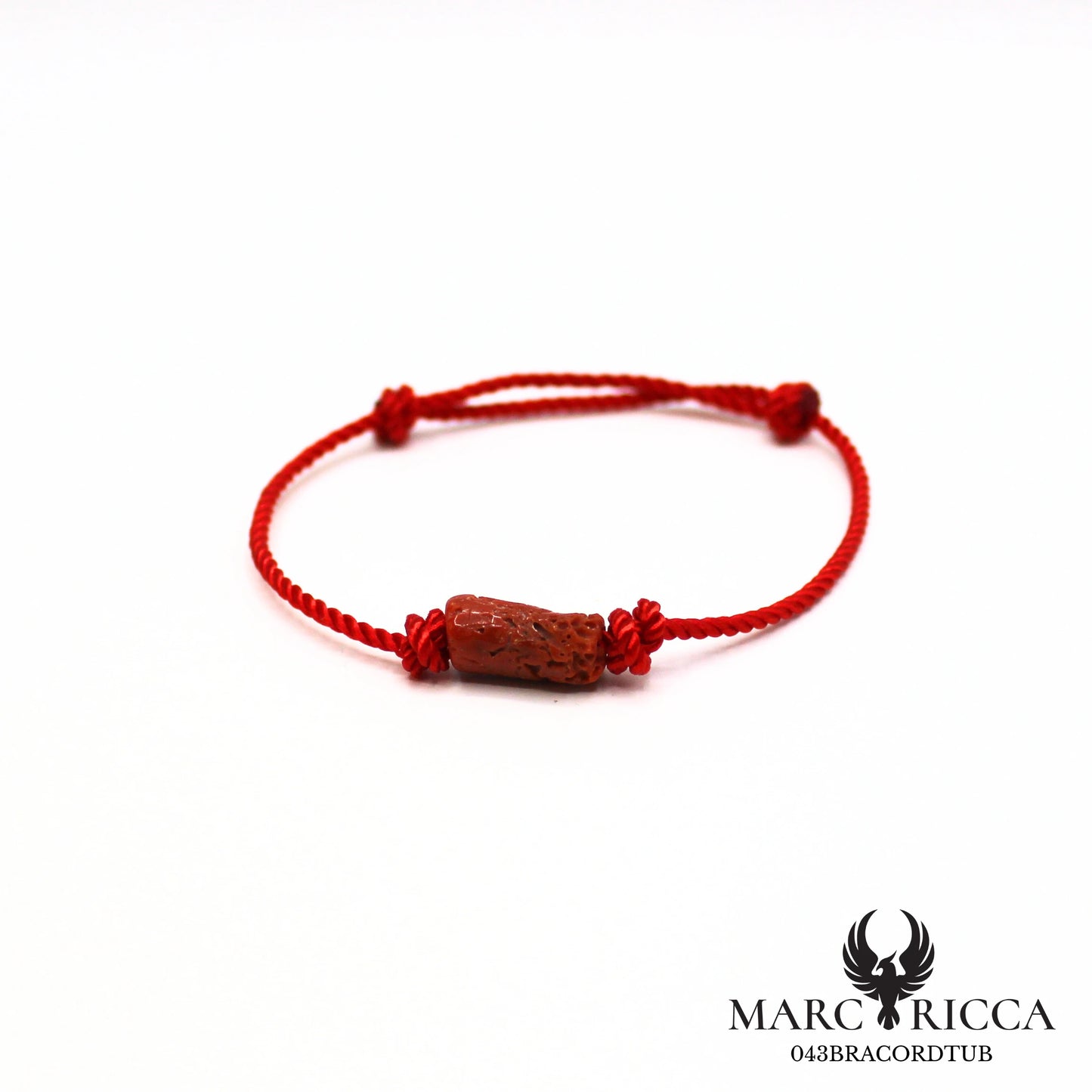 Bracelet corde avec tube de corail