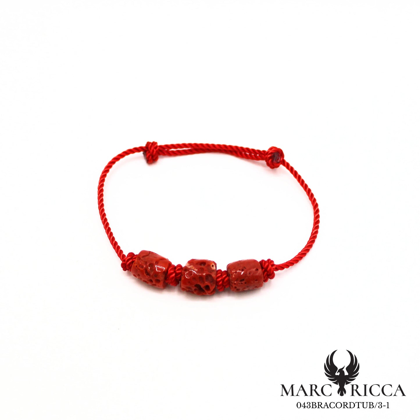 Bracelet corde avec tube de corail