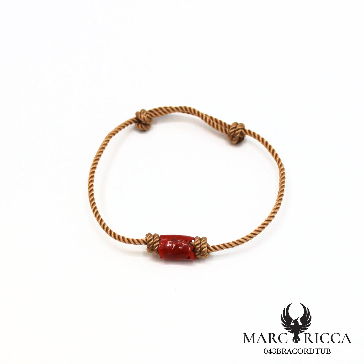 Bracelet corde avec tube de corail