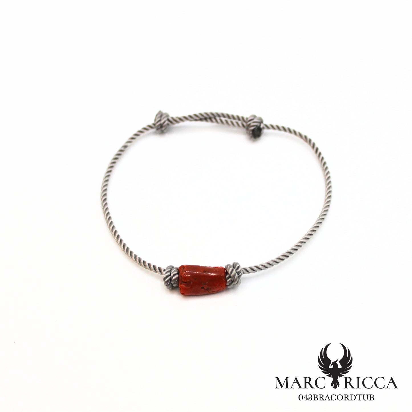Bracelet corde avec tube de corail