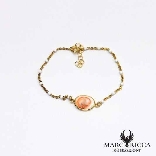 Bracelet en vermeil avec œil de Sainte Lucie et perles de résines