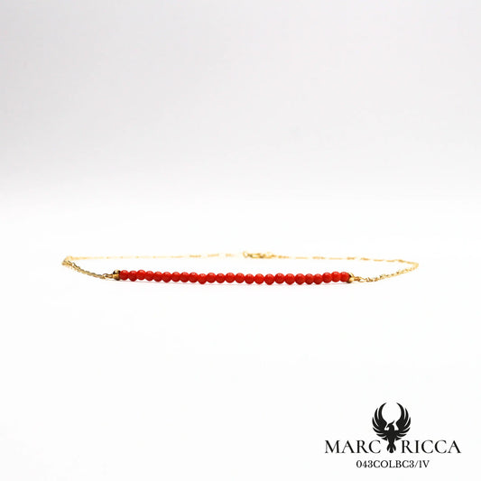 Collier chaîne en vermeil avec perles de corail