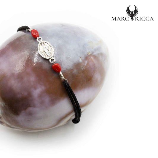 Bracelet Argent Cordon Miraculeuse & Corail