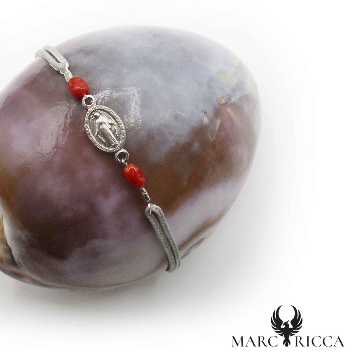Bracelet Argent Cordon Miraculeuse & Corail