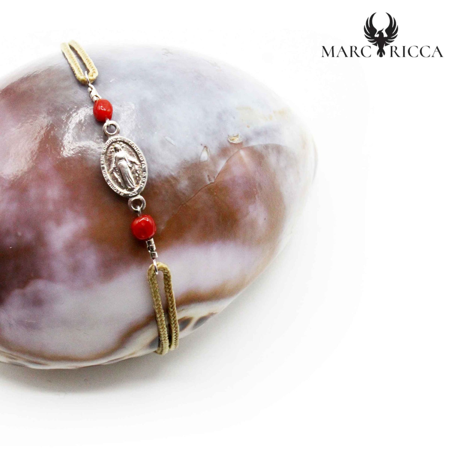 Bracelet Argent Cordon Miraculeuse & Corail