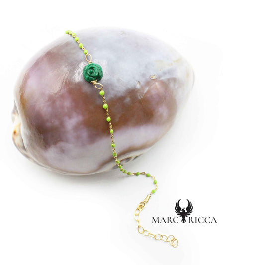 Bracelet Argent Fil Gigi résine & Rose Vermeil