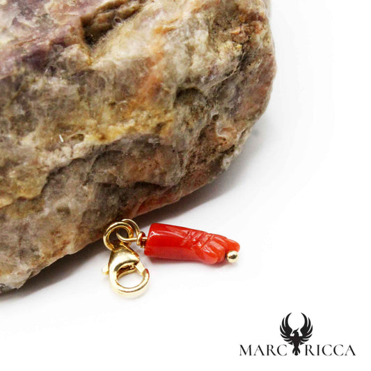 Charms Argent Main Corail