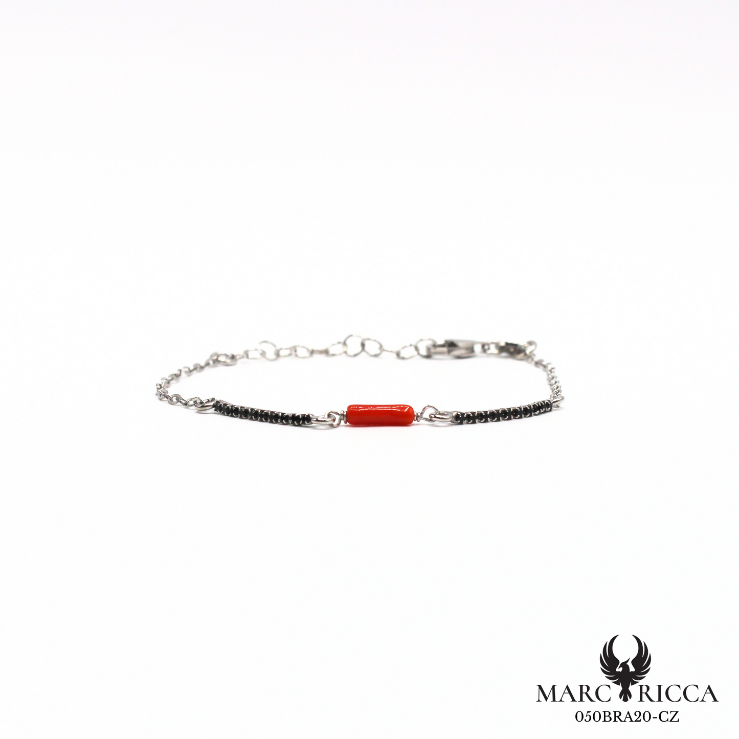Bracelet en Argent ou Vermeil avec cristaux de Swarovski et corail