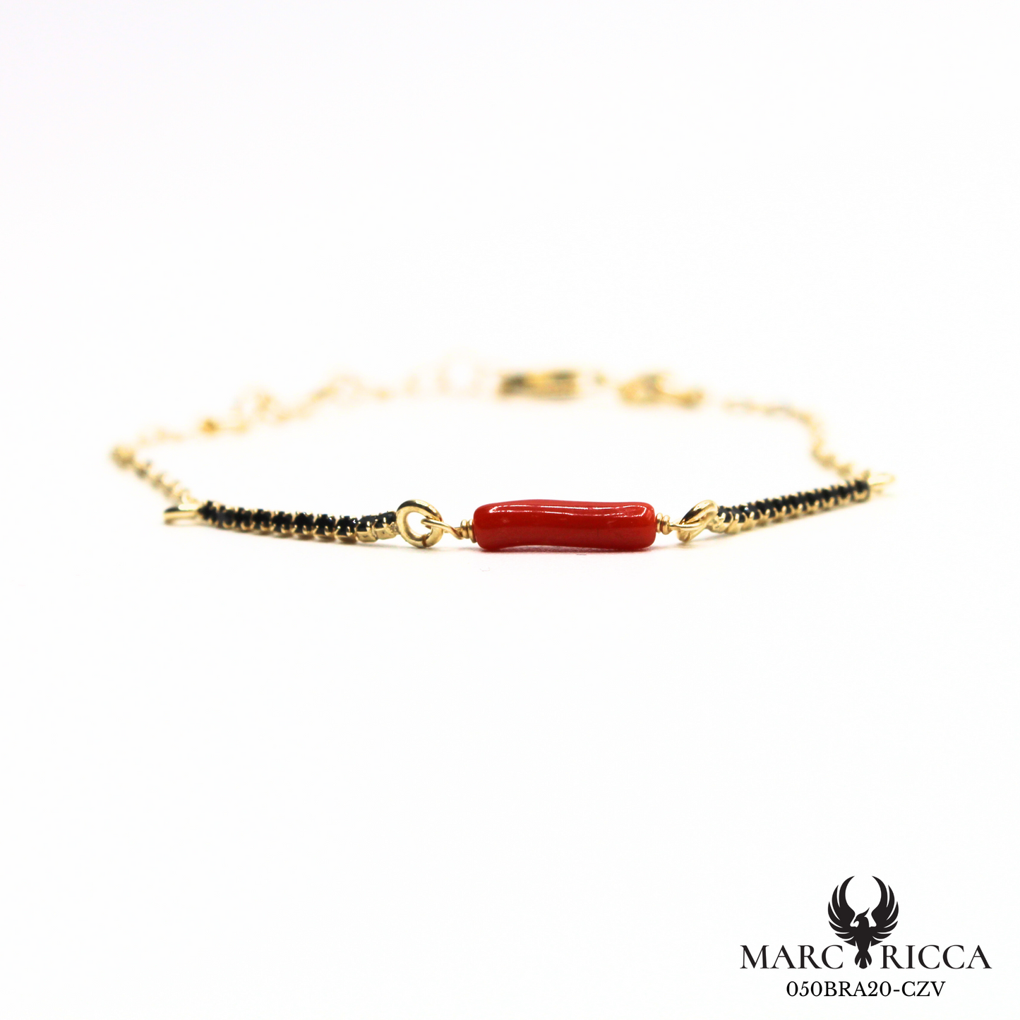 Bracelet en Argent ou Vermeil avec cristaux de Swarovski et corail