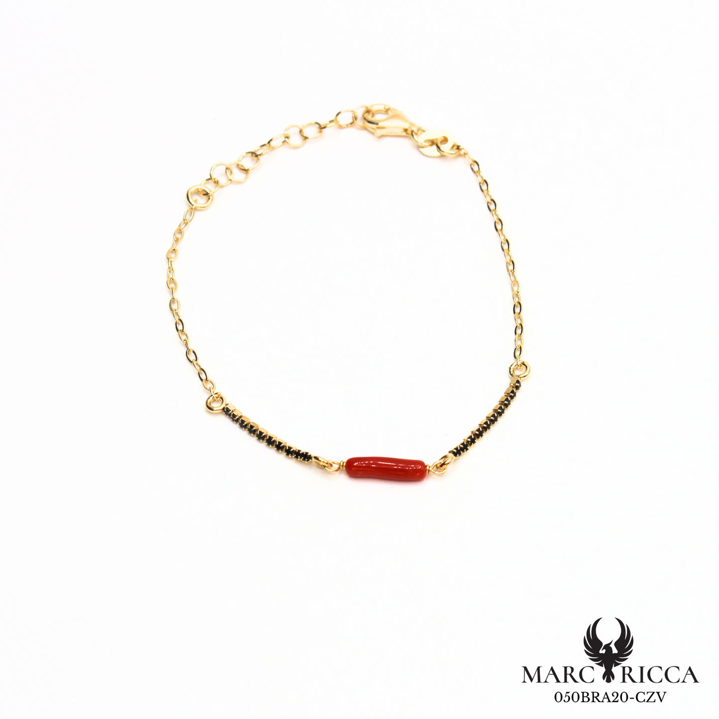 Bracelet en Argent ou Vermeil avec cristaux de Swarovski et corail