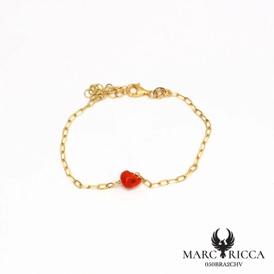 Bracelet chaîne vermeil et corail