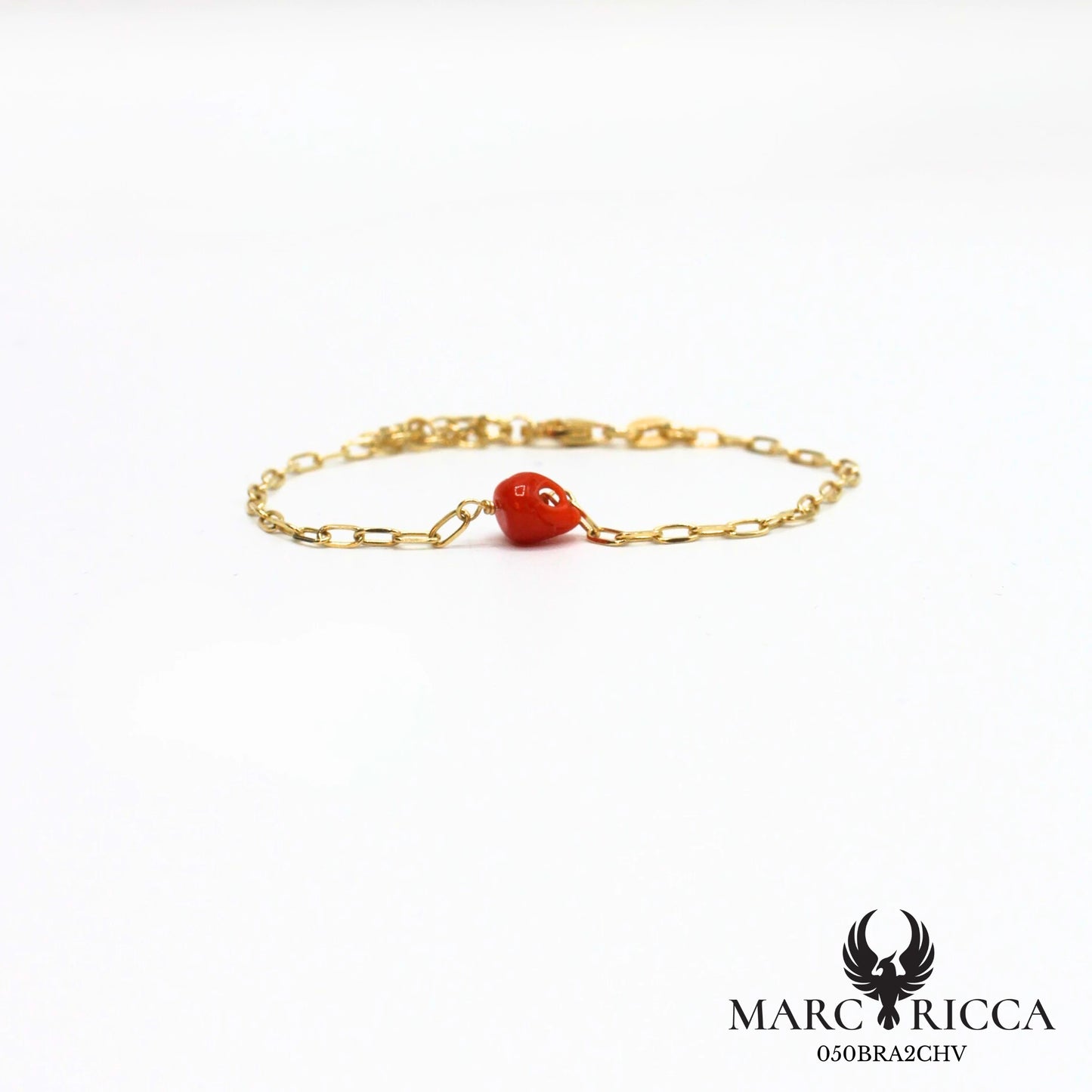 Bracelet chaîne vermeil et corail