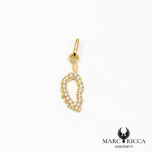 Pendentif Argent Corse Contour & Strass