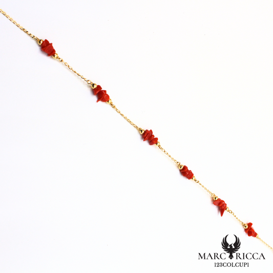 Collier en vermeil avec Corail chips