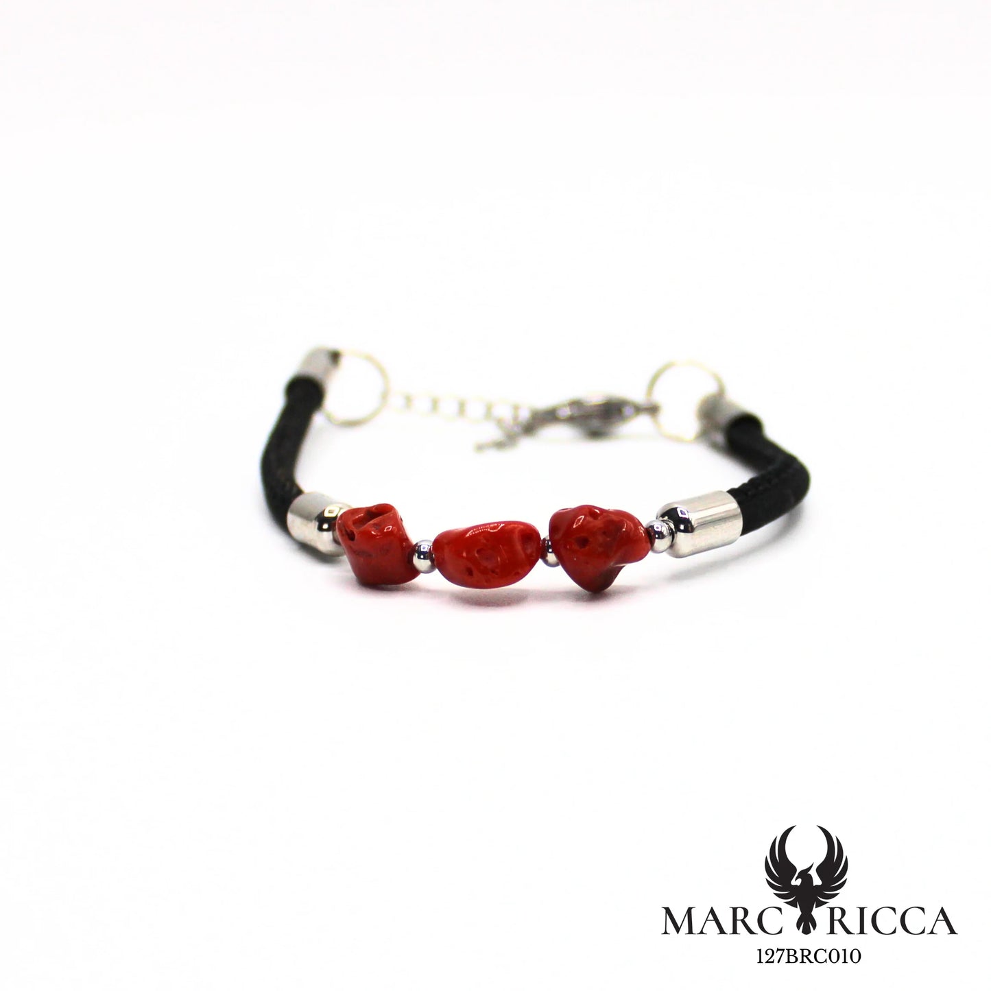 Bracelet liège & corail en acier