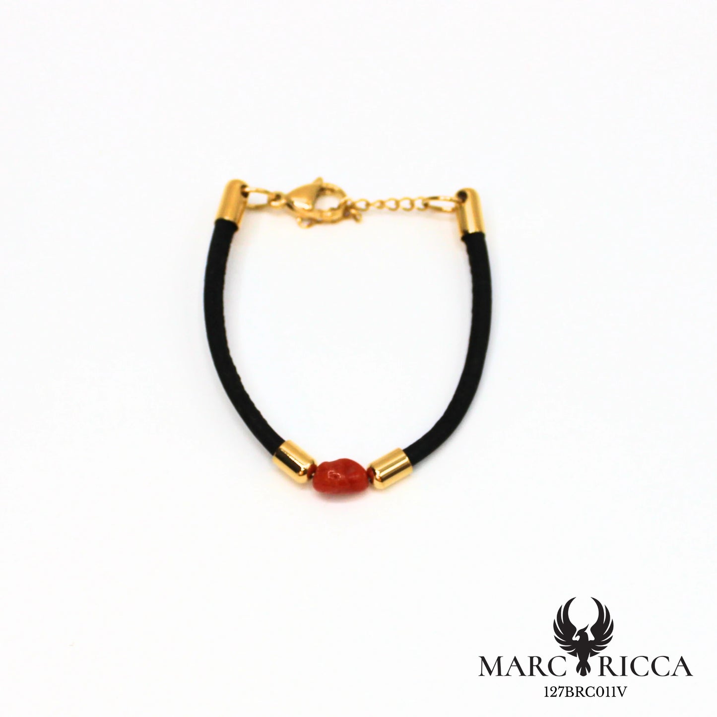Bracelet liège et corail en acier