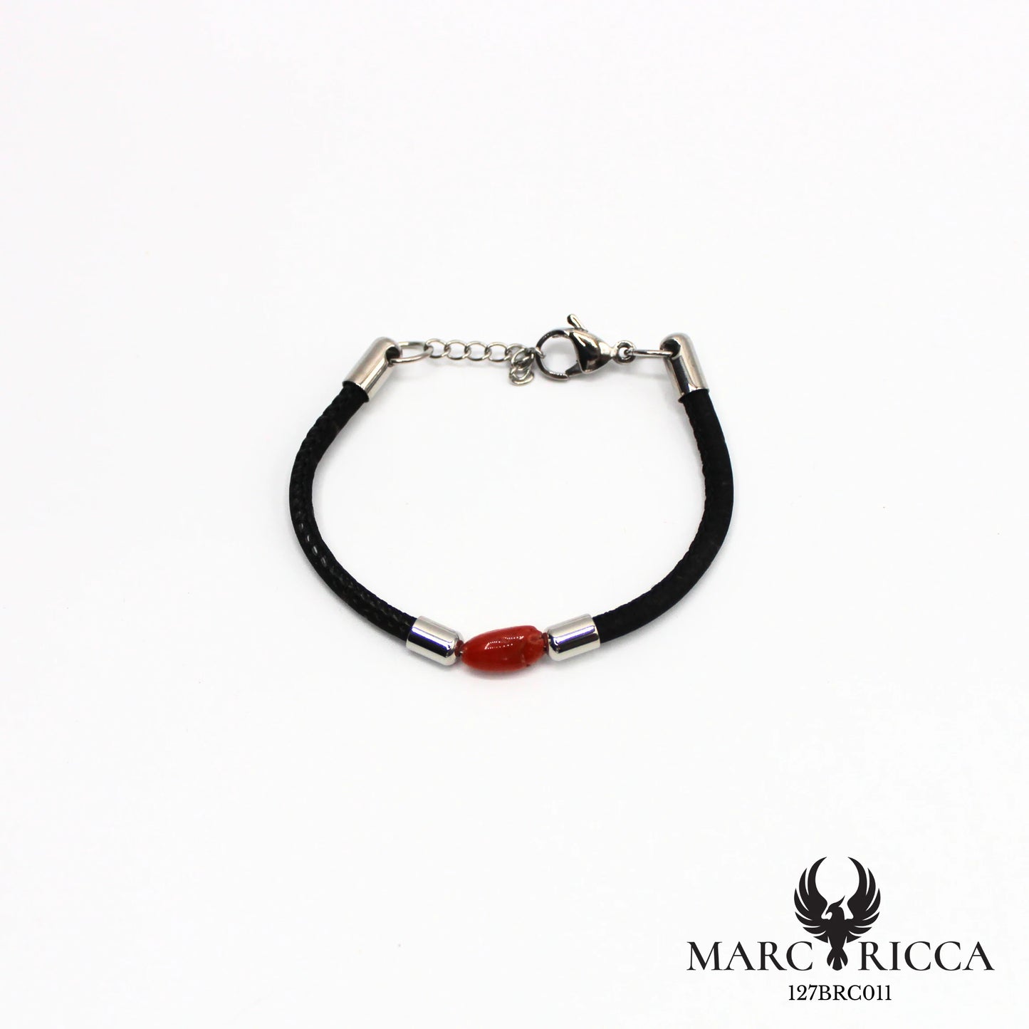 Bracelet liège et corail en acier