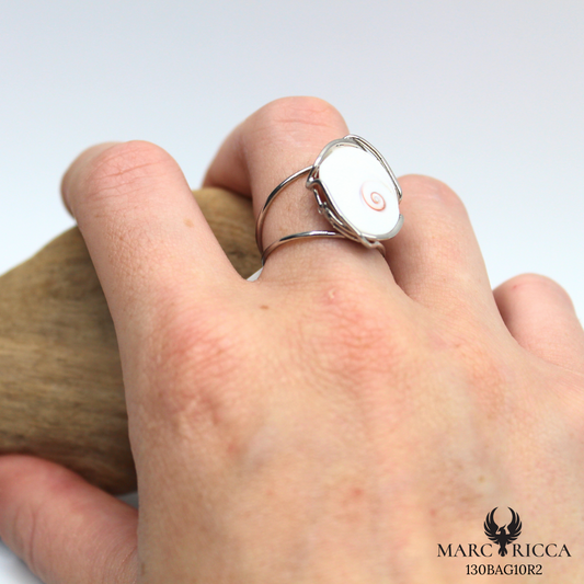 Bague Argent Œil Sainte Lucie & Double Anneau