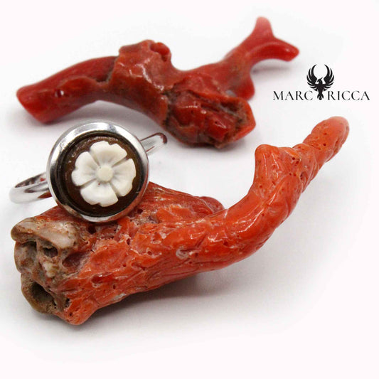 Bague Argent Camée Fleur 2