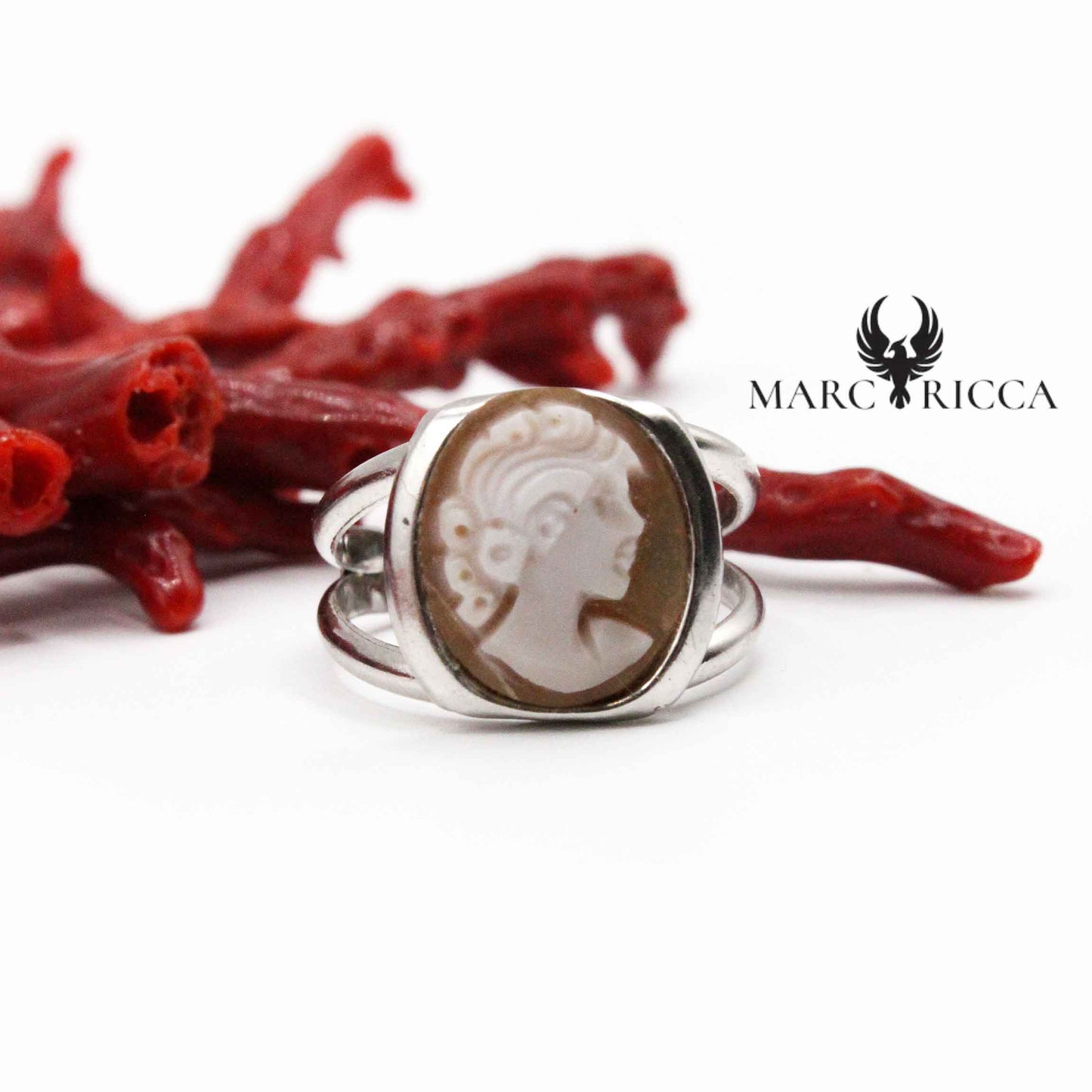 Bague Argent Camée Portrait Femme