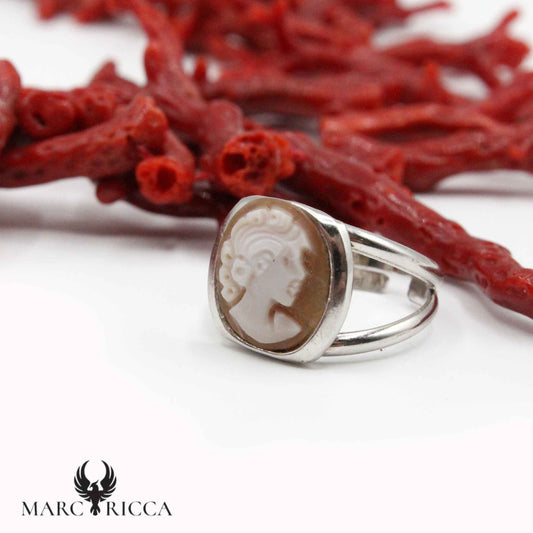 Bague Argent Camée Portrait Femme