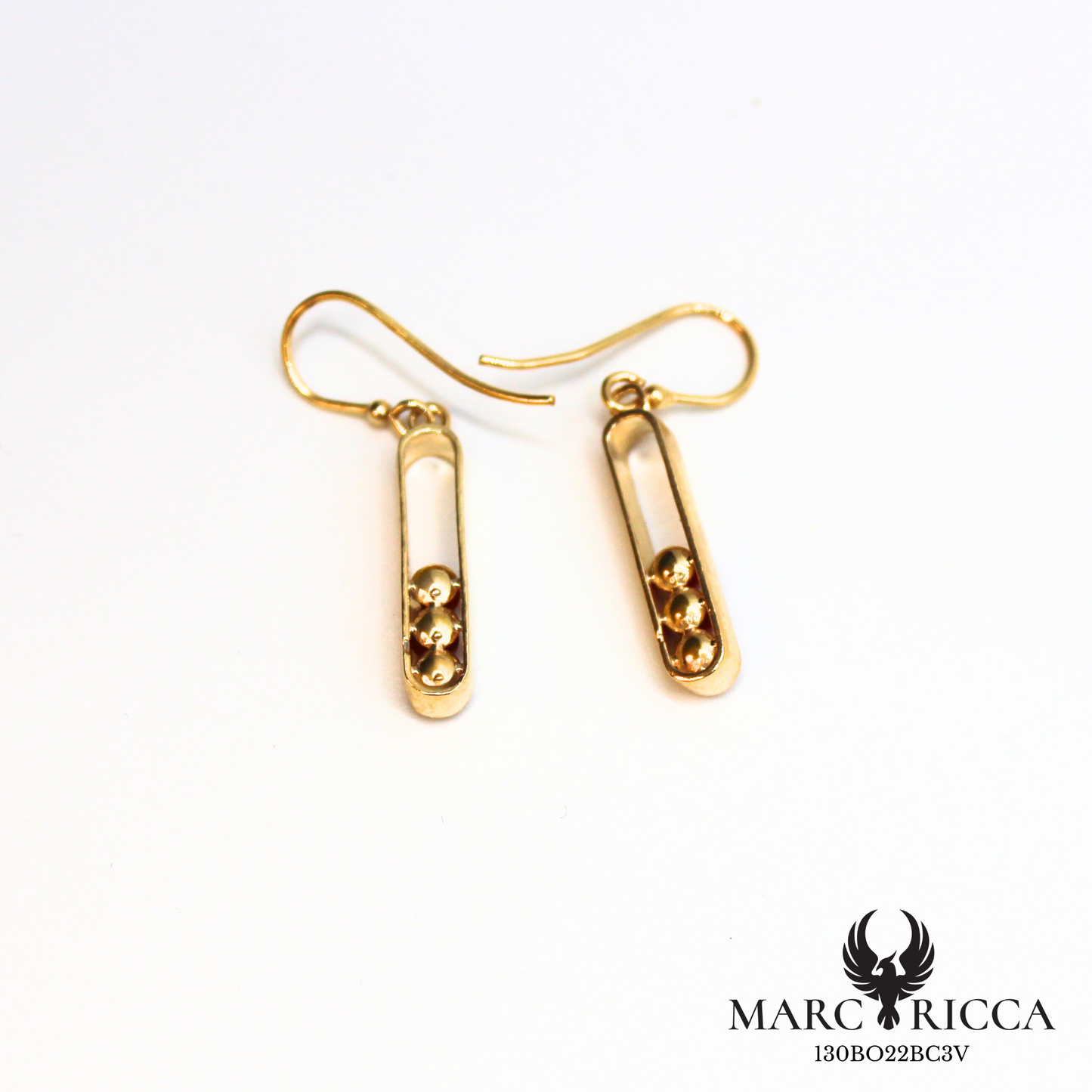 Boucles d'oreilles pendantes en vermeil avec perles de corail 3mm